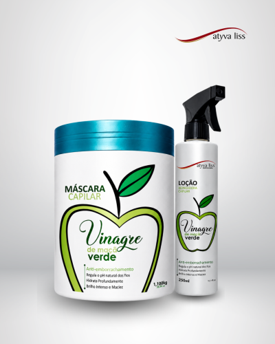 Kit Vinagre de Maçã Verde Atyva Liss
